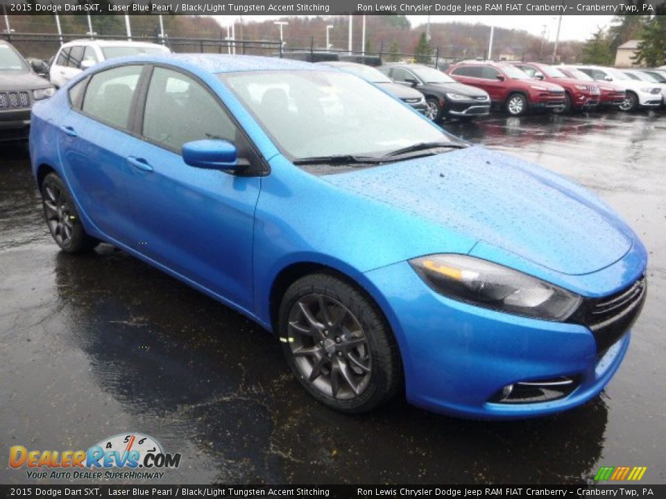 2015 Dodge Dart SXT Laser Blue Pearl / Black/Light Tungsten Accent Stitching Photo #9