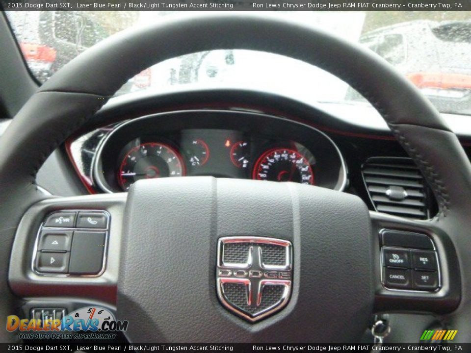 2015 Dodge Dart SXT Laser Blue Pearl / Black/Light Tungsten Accent Stitching Photo #17
