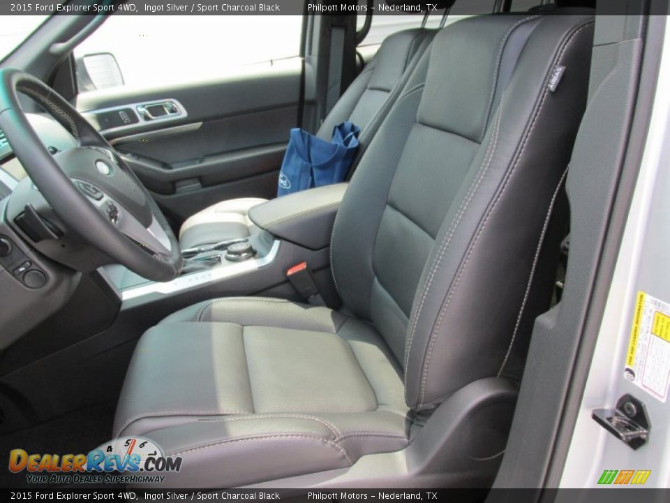 2015 Ford Explorer Sport 4WD Ingot Silver / Sport Charcoal Black Photo #25