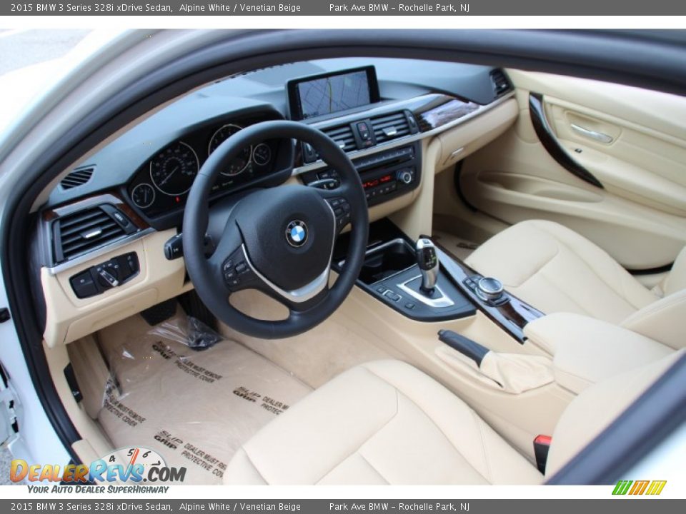 2015 BMW 3 Series 328i xDrive Sedan Alpine White / Venetian Beige Photo #10