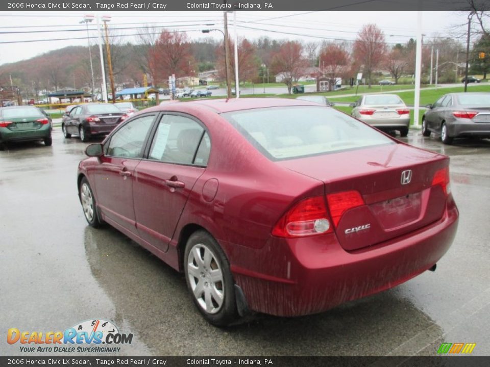 2006 Honda Civic LX Sedan Tango Red Pearl / Gray Photo #3