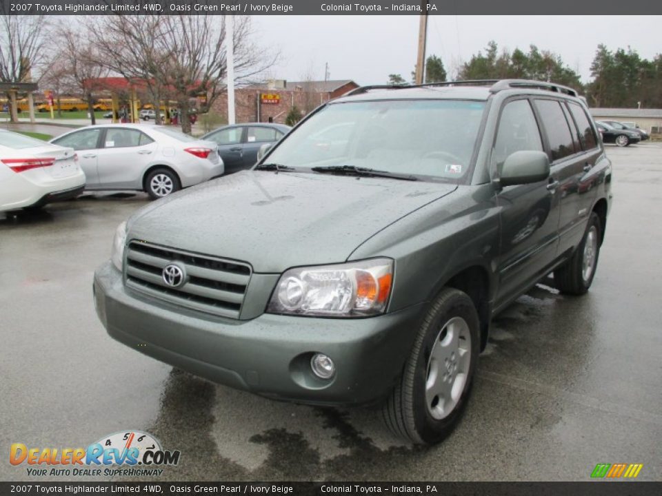 2007 Toyota Highlander Limited 4WD Oasis Green Pearl / Ivory Beige Photo #9
