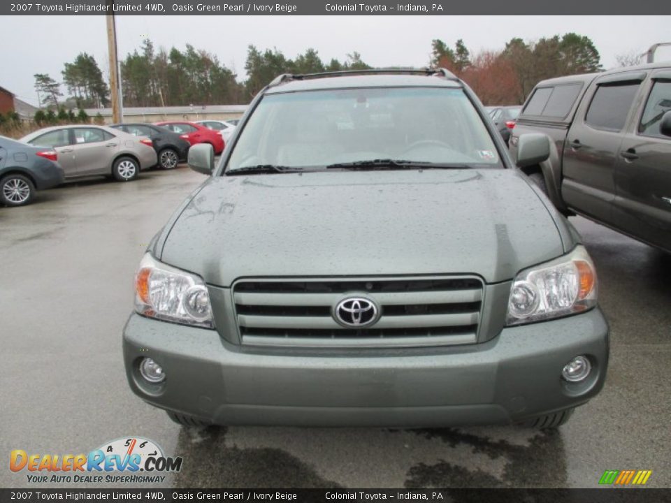 2007 Toyota Highlander Limited 4WD Oasis Green Pearl / Ivory Beige Photo #10