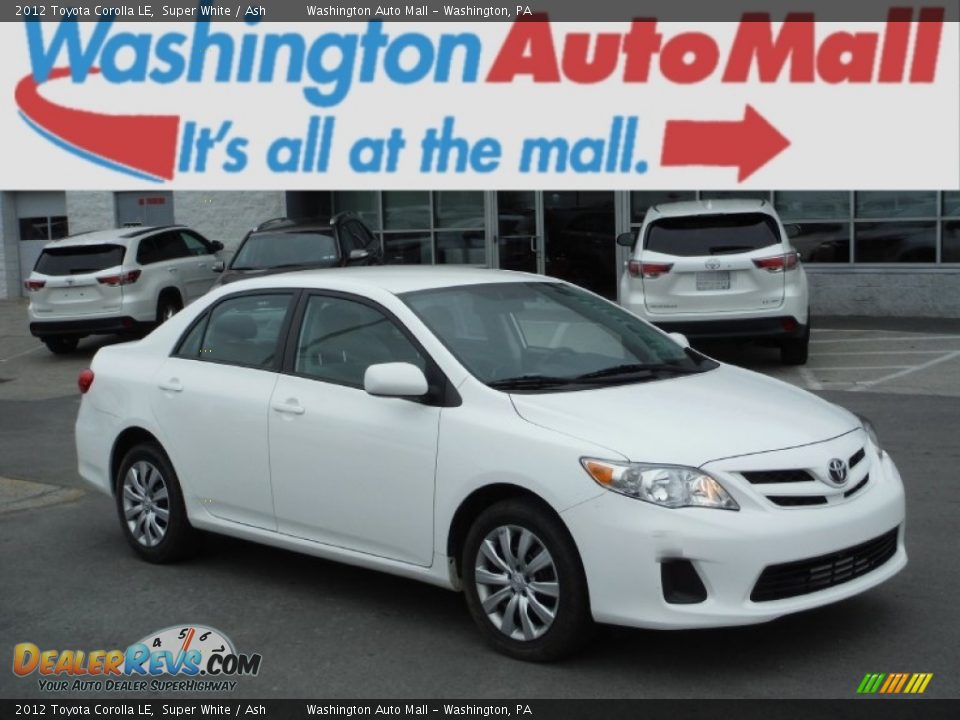 2012 Toyota Corolla LE Super White / Ash Photo #1