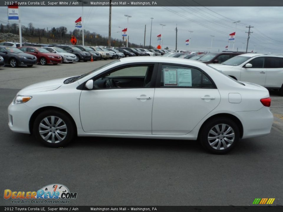 2012 Toyota Corolla LE Super White / Ash Photo #3