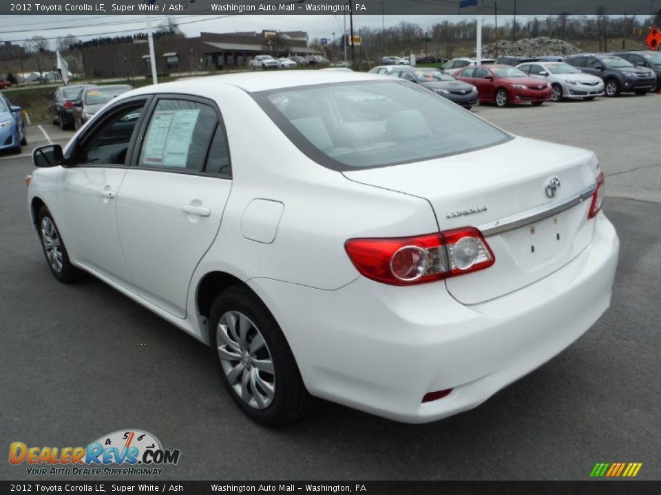 2012 Toyota Corolla LE Super White / Ash Photo #5
