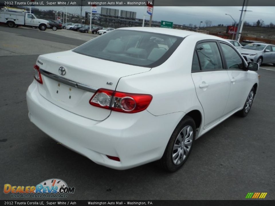 2012 Toyota Corolla LE Super White / Ash Photo #7