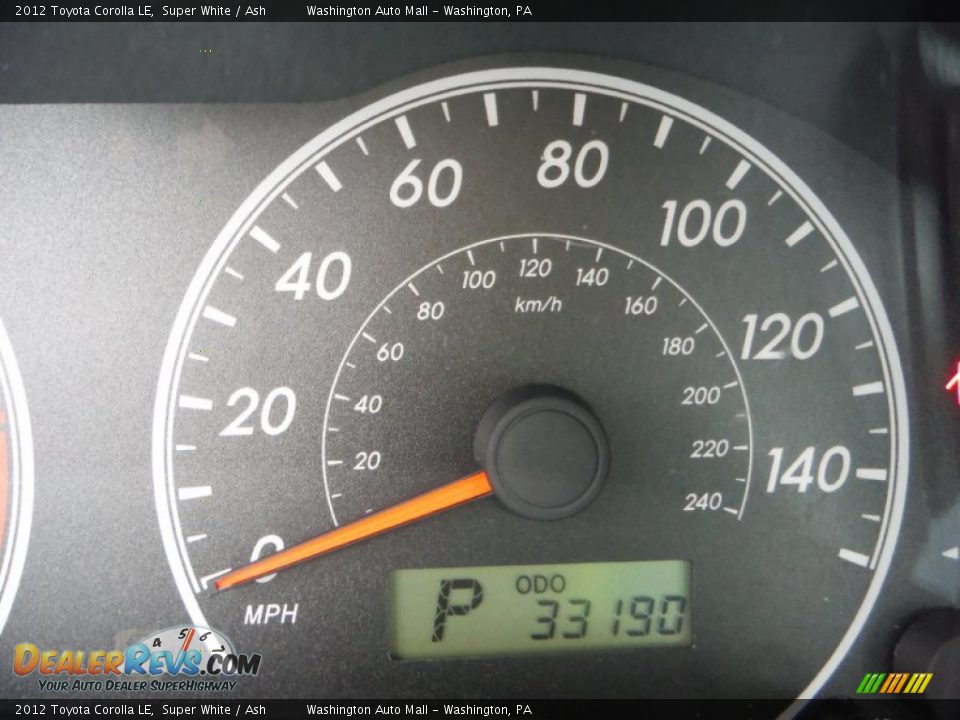 2012 Toyota Corolla LE Super White / Ash Photo #20