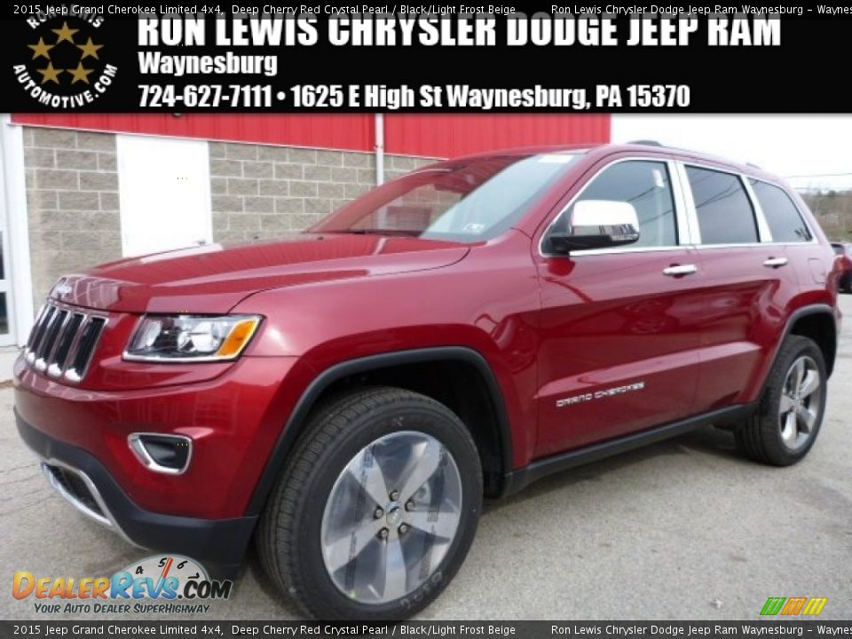 2015 Jeep Grand Cherokee Limited 4x4 Deep Cherry Red Crystal Pearl / Black/Light Frost Beige Photo #1