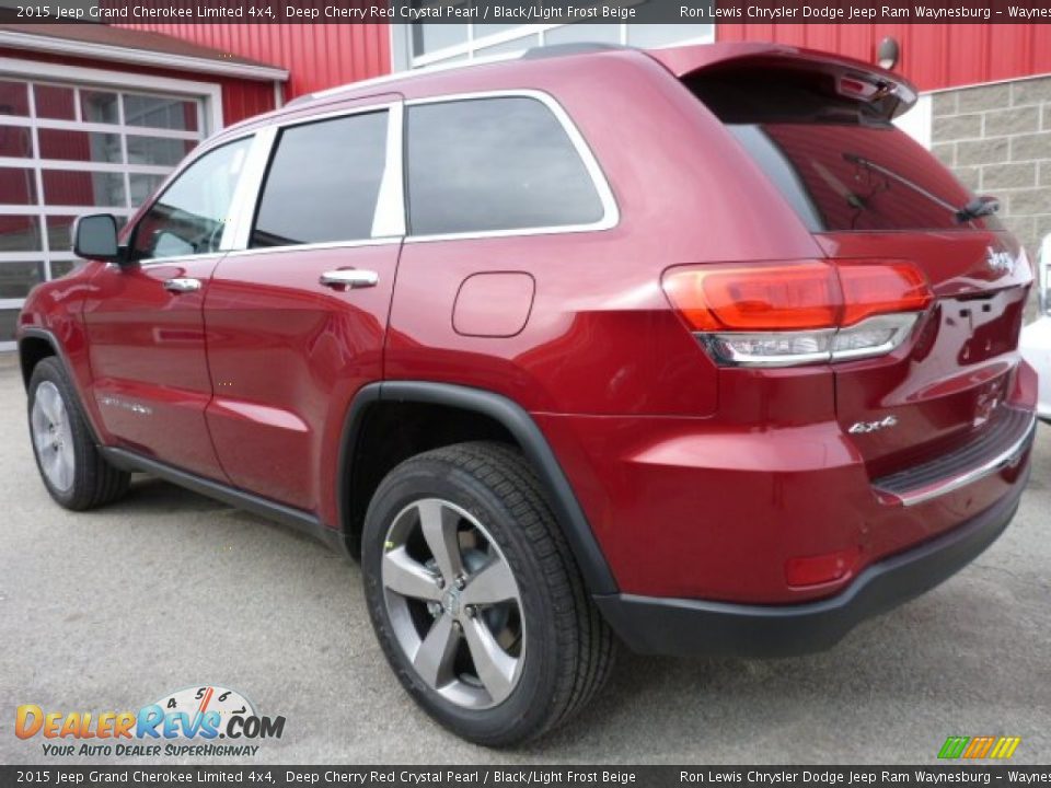 2015 Jeep Grand Cherokee Limited 4x4 Deep Cherry Red Crystal Pearl / Black/Light Frost Beige Photo #2