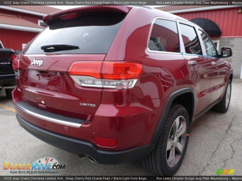 2015 Jeep Grand Cherokee Limited 4x4 Deep Cherry Red Crystal Pearl / Black/Light Frost Beige Photo #4