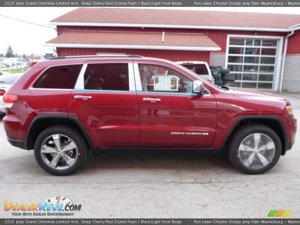 2015 Jeep Grand Cherokee Limited 4x4 Deep Cherry Red Crystal Pearl / Black/Light Frost Beige Photo #5