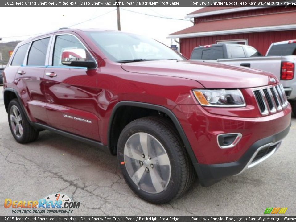2015 Jeep Grand Cherokee Limited 4x4 Deep Cherry Red Crystal Pearl / Black/Light Frost Beige Photo #6