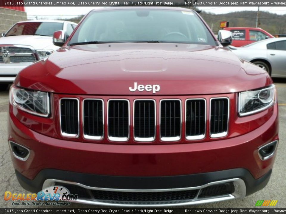 2015 Jeep Grand Cherokee Limited 4x4 Deep Cherry Red Crystal Pearl / Black/Light Frost Beige Photo #7
