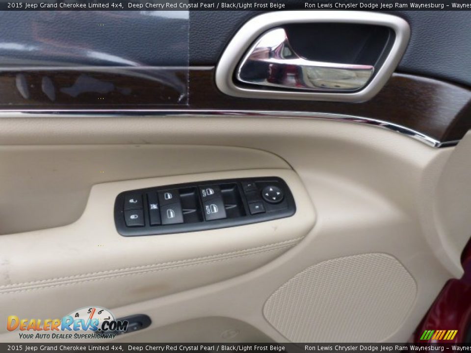 2015 Jeep Grand Cherokee Limited 4x4 Deep Cherry Red Crystal Pearl / Black/Light Frost Beige Photo #12