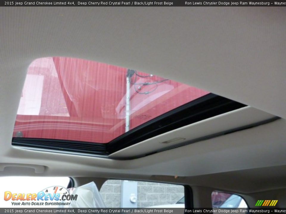 2015 Jeep Grand Cherokee Limited 4x4 Deep Cherry Red Crystal Pearl / Black/Light Frost Beige Photo #14