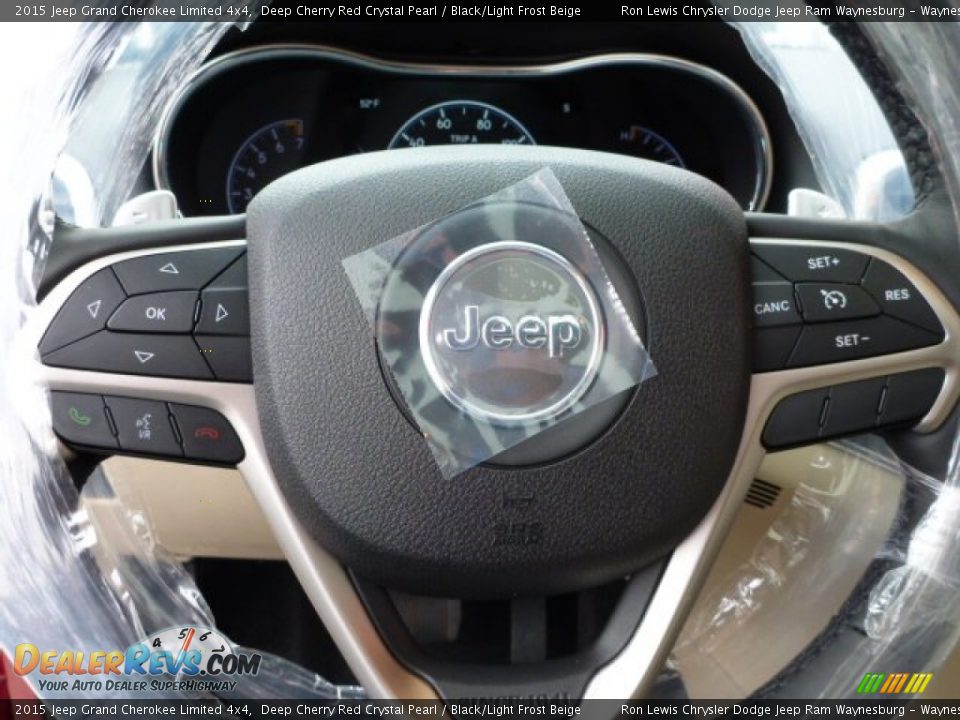 2015 Jeep Grand Cherokee Limited 4x4 Deep Cherry Red Crystal Pearl / Black/Light Frost Beige Photo #15