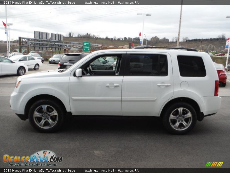 2013 Honda Pilot EX-L 4WD Taffeta White / Beige Photo #6