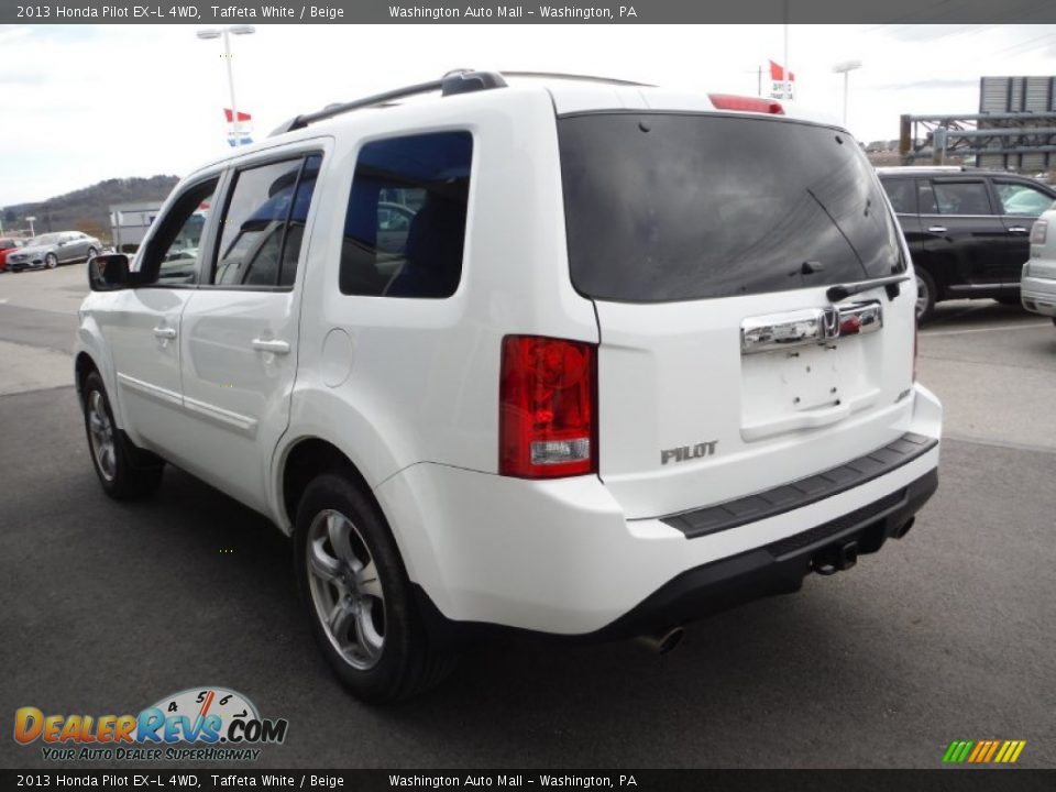 2013 Honda Pilot EX-L 4WD Taffeta White / Beige Photo #7
