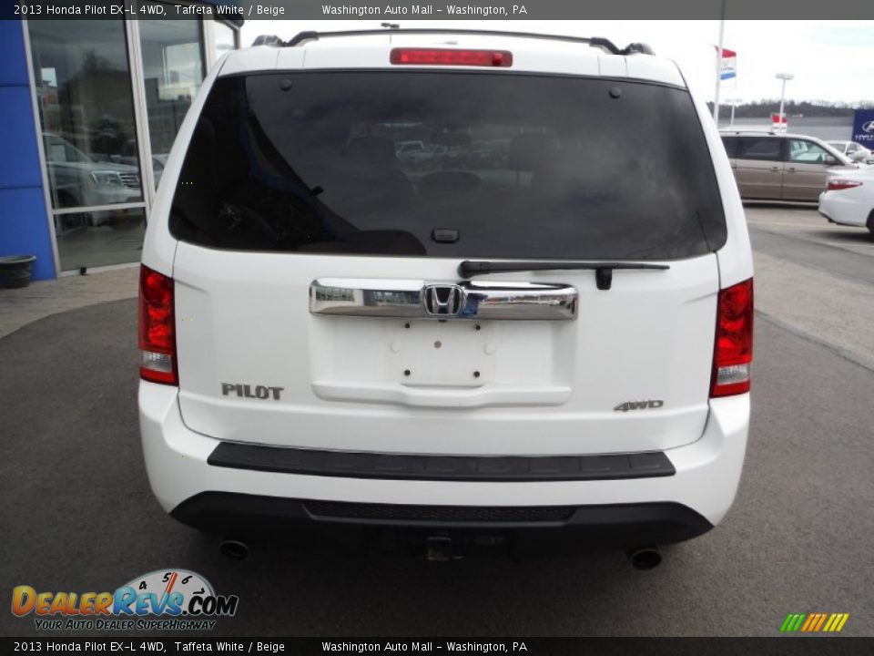 2013 Honda Pilot EX-L 4WD Taffeta White / Beige Photo #8