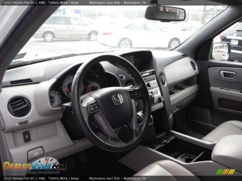 2013 Honda Pilot EX-L 4WD Taffeta White / Beige Photo #11