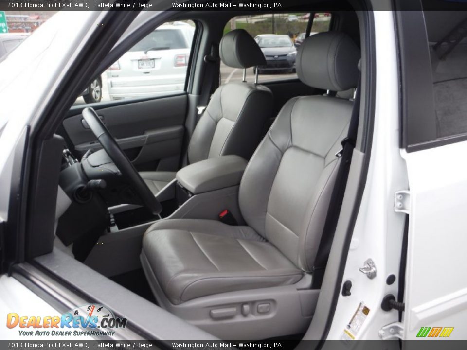 2013 Honda Pilot EX-L 4WD Taffeta White / Beige Photo #12