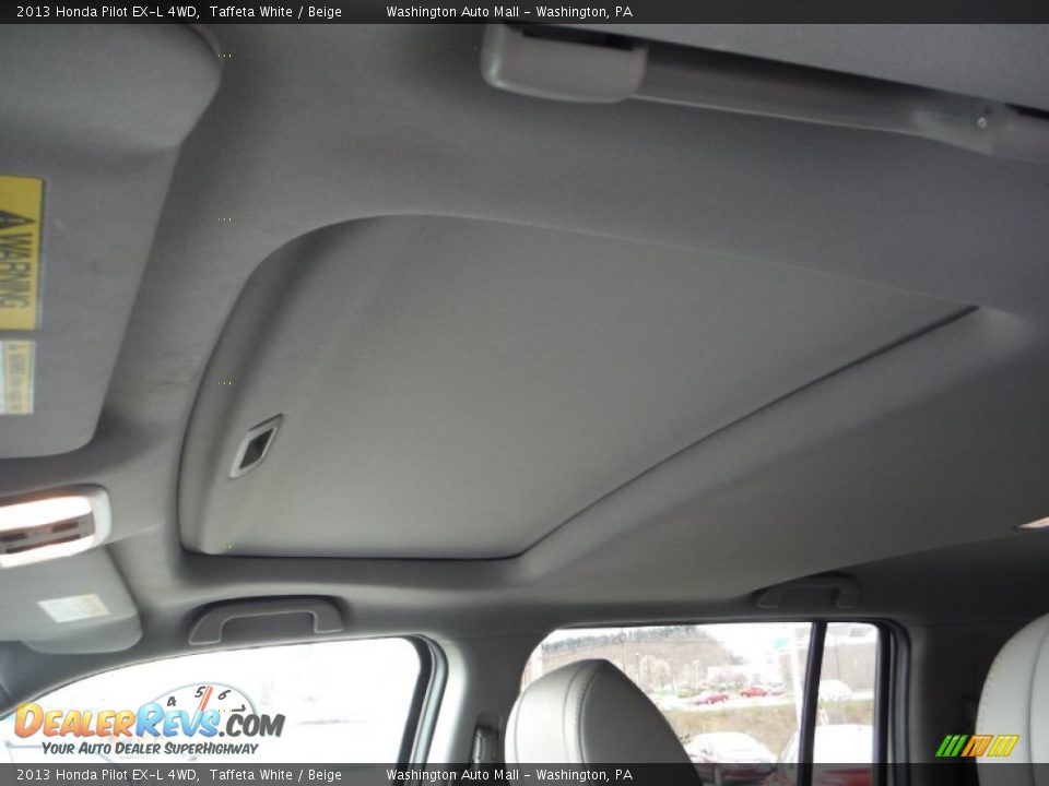 2013 Honda Pilot EX-L 4WD Taffeta White / Beige Photo #14