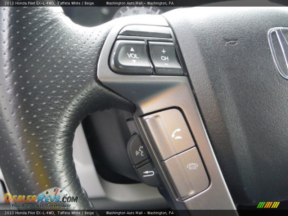 2013 Honda Pilot EX-L 4WD Taffeta White / Beige Photo #18