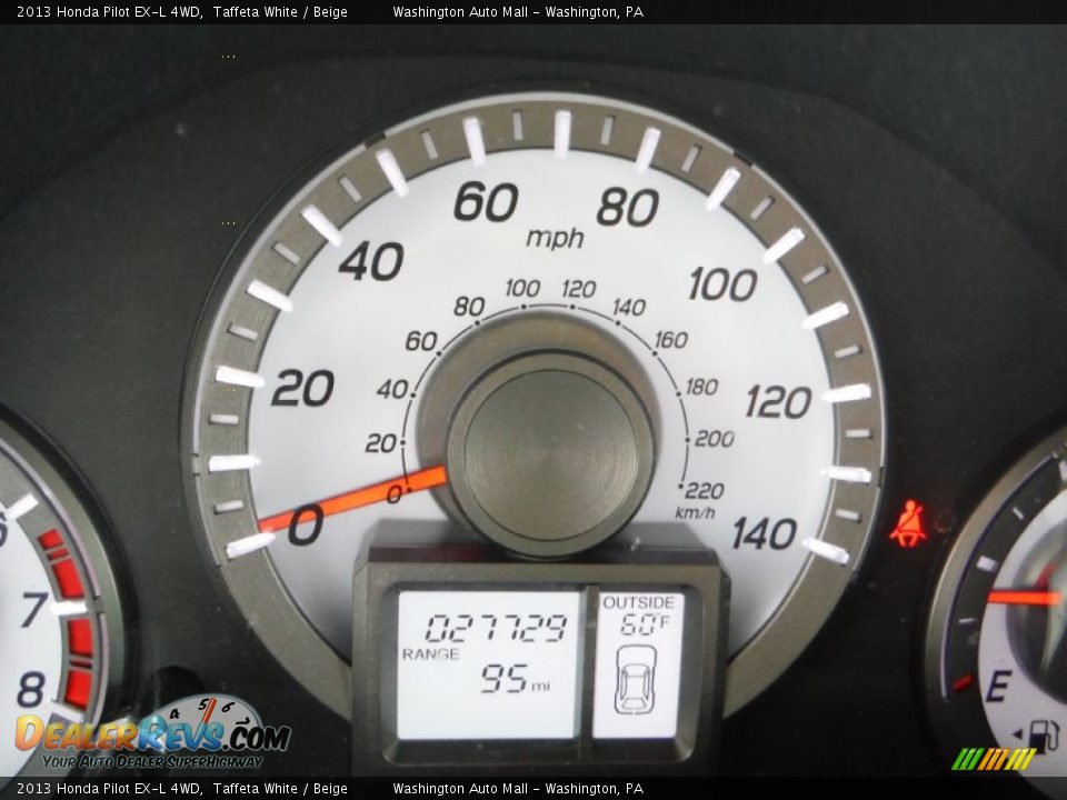 2013 Honda Pilot EX-L 4WD Taffeta White / Beige Photo #23