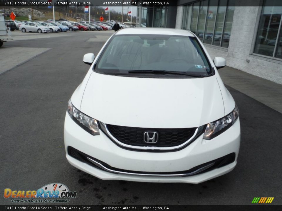 2013 Honda Civic LX Sedan Taffeta White / Beige Photo #4