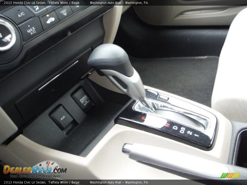 2013 Honda Civic LX Sedan Taffeta White / Beige Photo #13