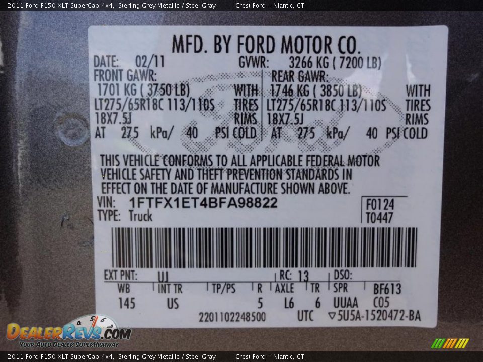 2011 Ford F150 XLT SuperCab 4x4 Sterling Grey Metallic / Steel Gray Photo #14