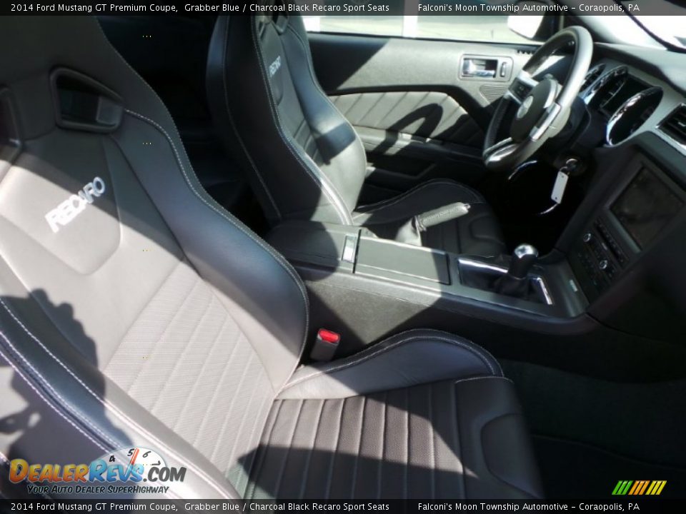 2014 Ford Mustang GT Premium Coupe Grabber Blue / Charcoal Black Recaro Sport Seats Photo #10