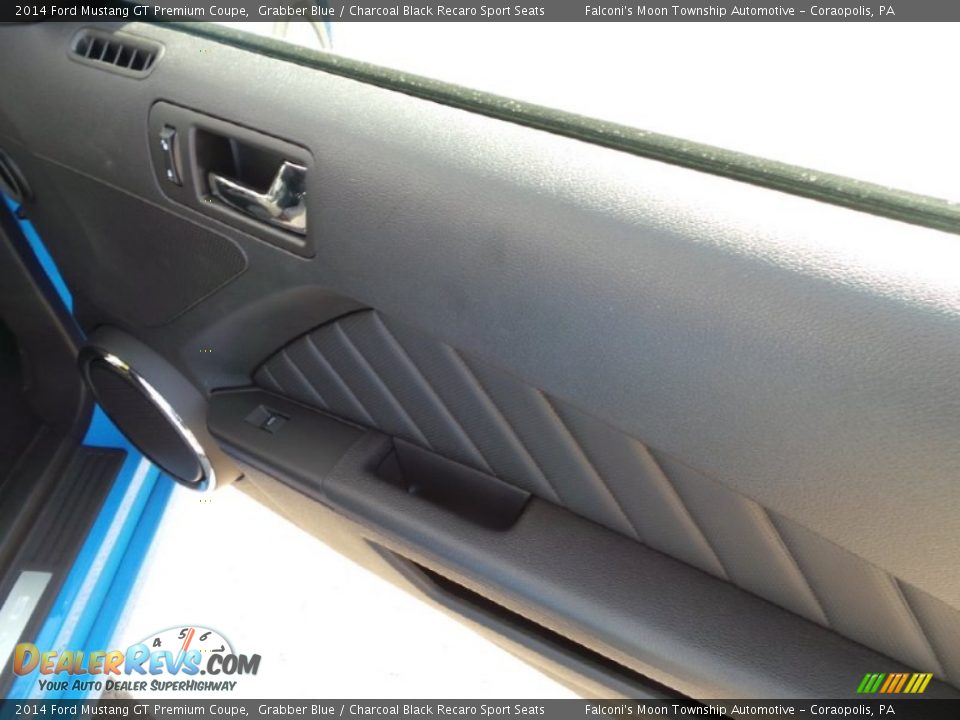 2014 Ford Mustang GT Premium Coupe Grabber Blue / Charcoal Black Recaro Sport Seats Photo #12