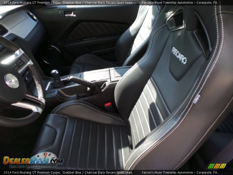 2014 Ford Mustang GT Premium Coupe Grabber Blue / Charcoal Black Recaro Sport Seats Photo #14