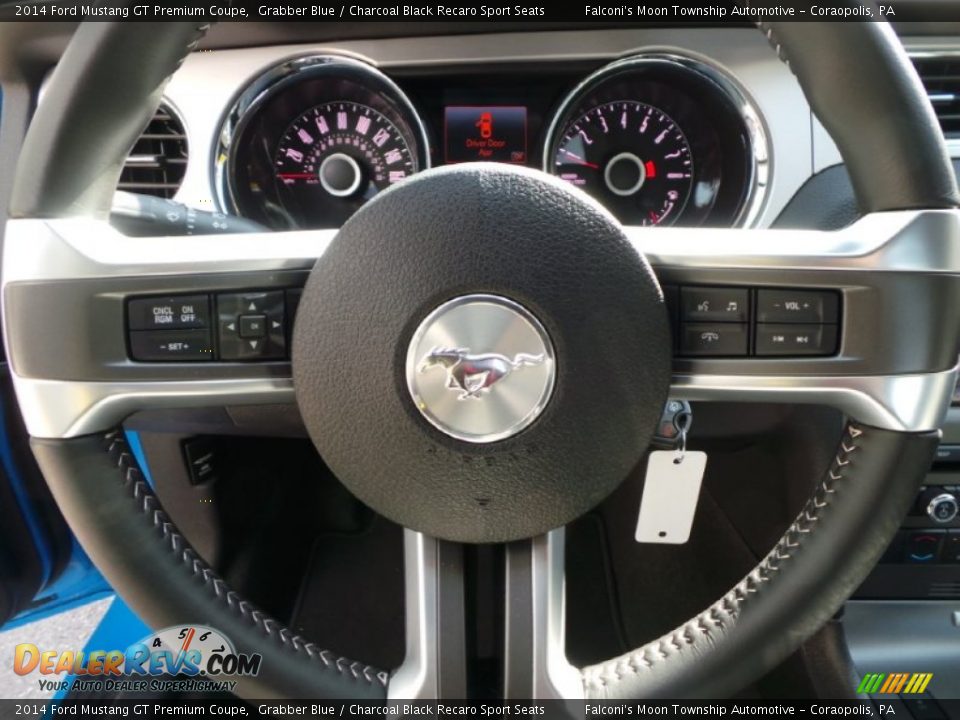 2014 Ford Mustang GT Premium Coupe Grabber Blue / Charcoal Black Recaro Sport Seats Photo #20