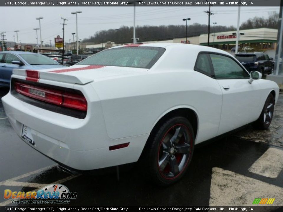2013 Dodge Challenger SXT Bright White / Radar Red/Dark Slate Gray Photo #5