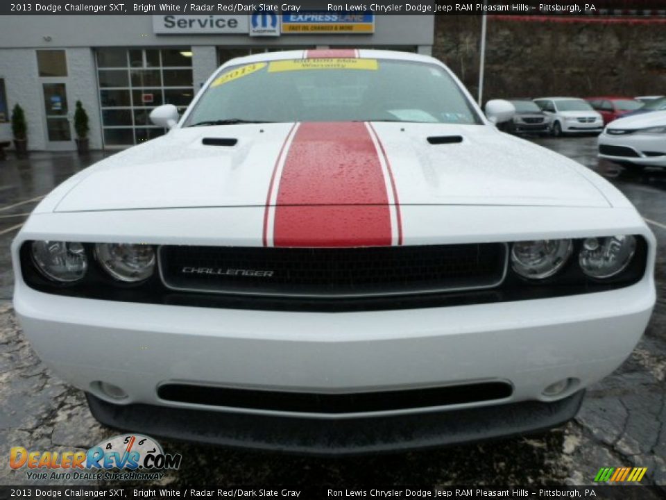 2013 Dodge Challenger SXT Bright White / Radar Red/Dark Slate Gray Photo #7