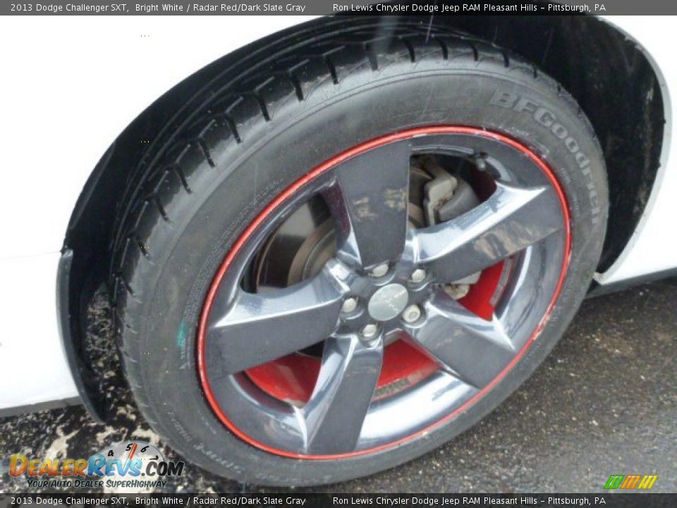 2013 Dodge Challenger SXT Bright White / Radar Red/Dark Slate Gray Photo #8
