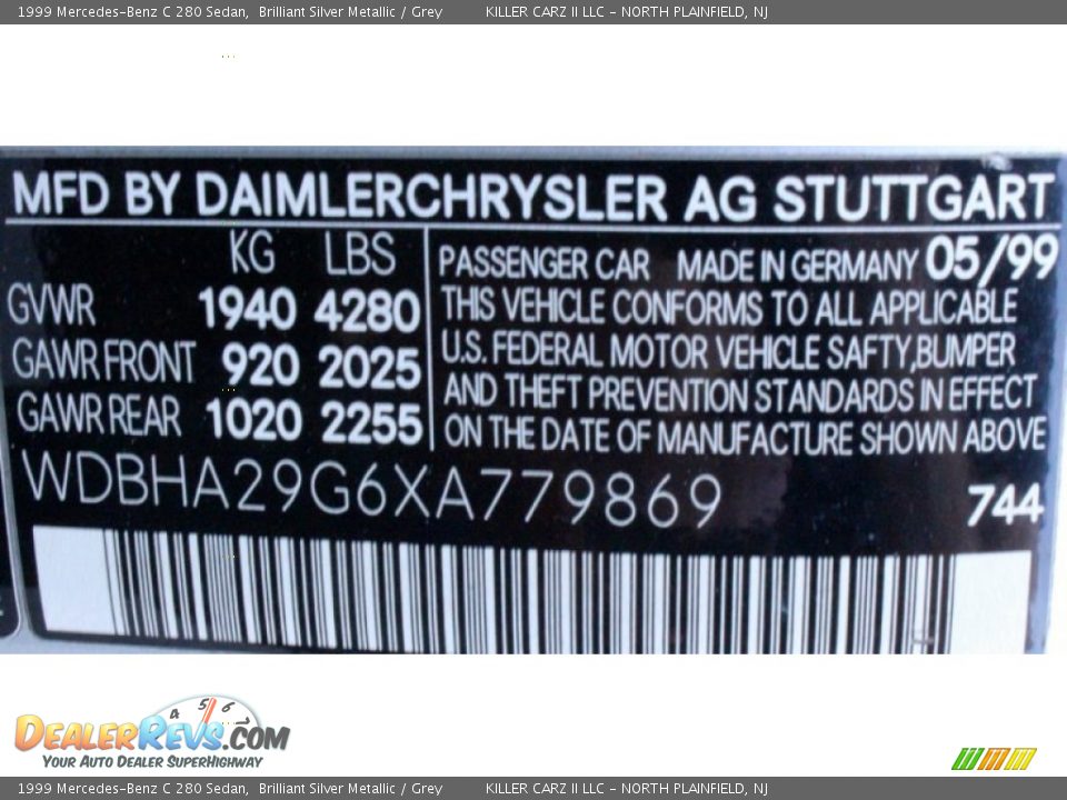 1999 Mercedes-Benz C 280 Sedan Brilliant Silver Metallic / Grey Photo #34