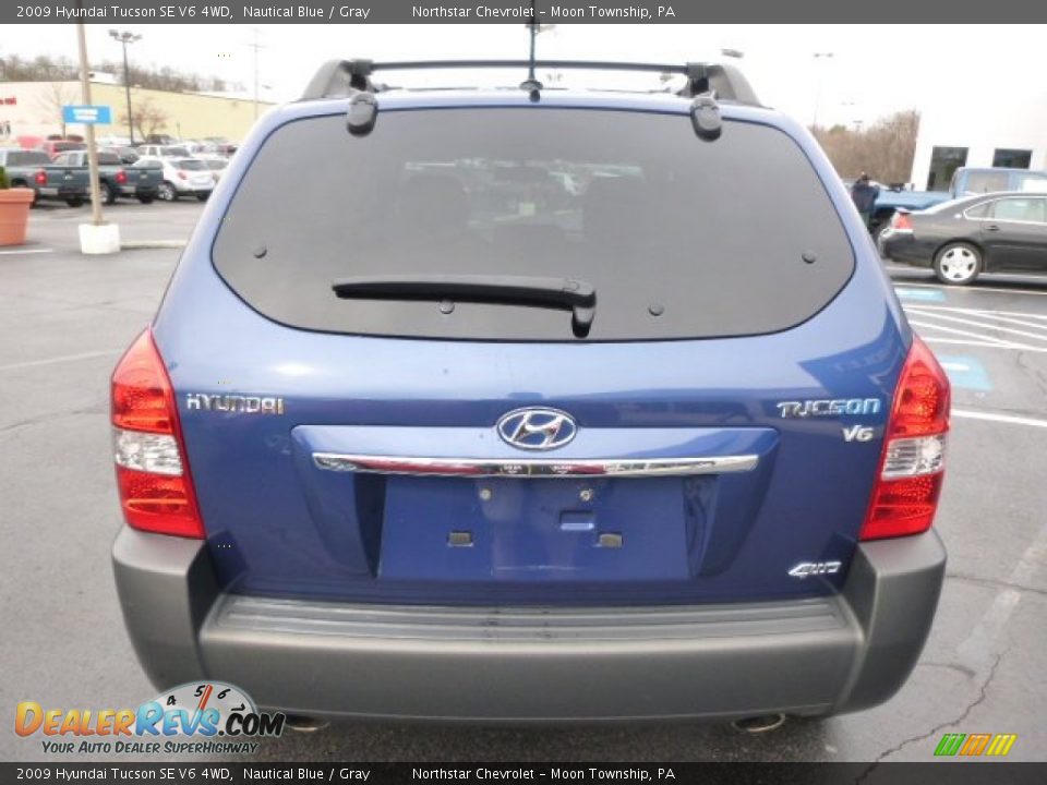 2009 Hyundai Tucson SE V6 4WD Nautical Blue / Gray Photo #4