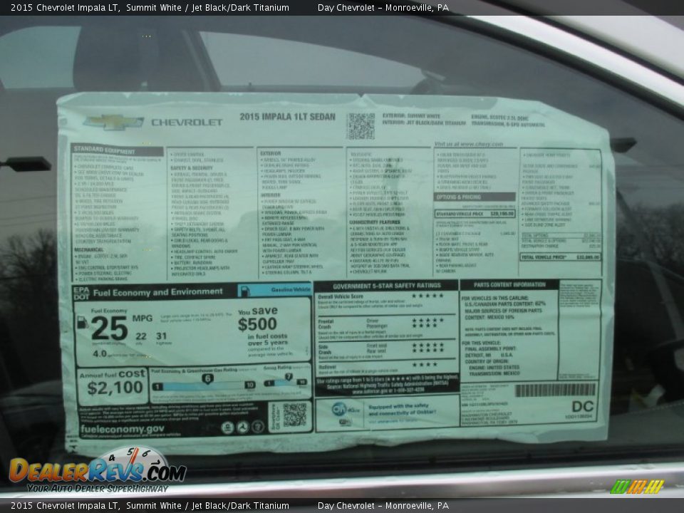 2015 Chevrolet Impala LT Window Sticker Photo #3