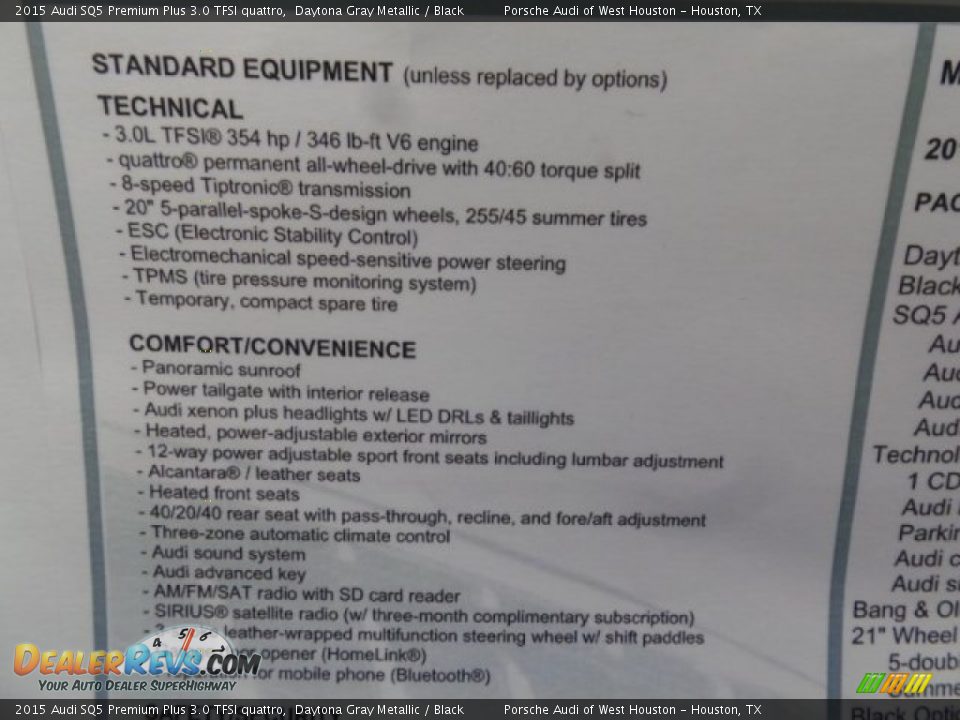 2015 Audi SQ5 Premium Plus 3.0 TFSI quattro Daytona Gray Metallic / Black Photo #33