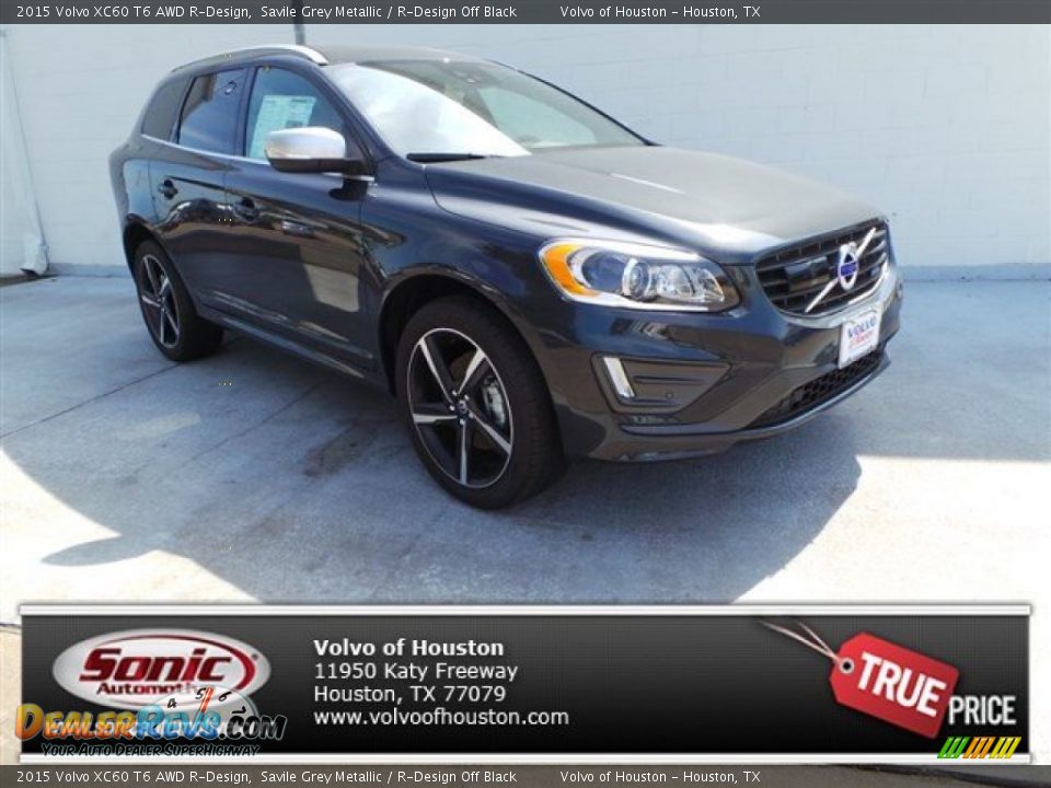2015 Volvo XC60 T6 AWD R-Design Savile Grey Metallic / R-Design Off Black Photo #1
