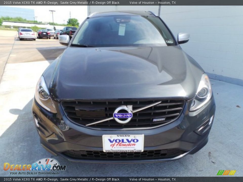 2015 Volvo XC60 T6 AWD R-Design Savile Grey Metallic / R-Design Off Black Photo #2