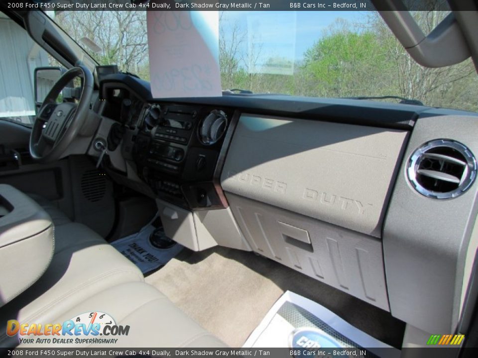 2008 Ford F450 Super Duty Lariat Crew Cab 4x4 Dually Dark Shadow Gray Metallic / Tan Photo #23
