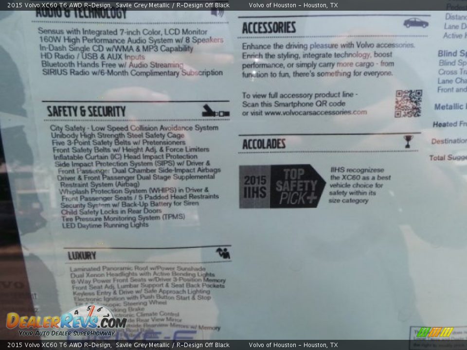 2015 Volvo XC60 T6 AWD R-Design Savile Grey Metallic / R-Design Off Black Photo #34