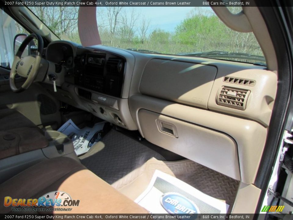 2007 Ford F250 Super Duty King Ranch Crew Cab 4x4 Oxford White Clearcoat / Castano Brown Leather Photo #28
