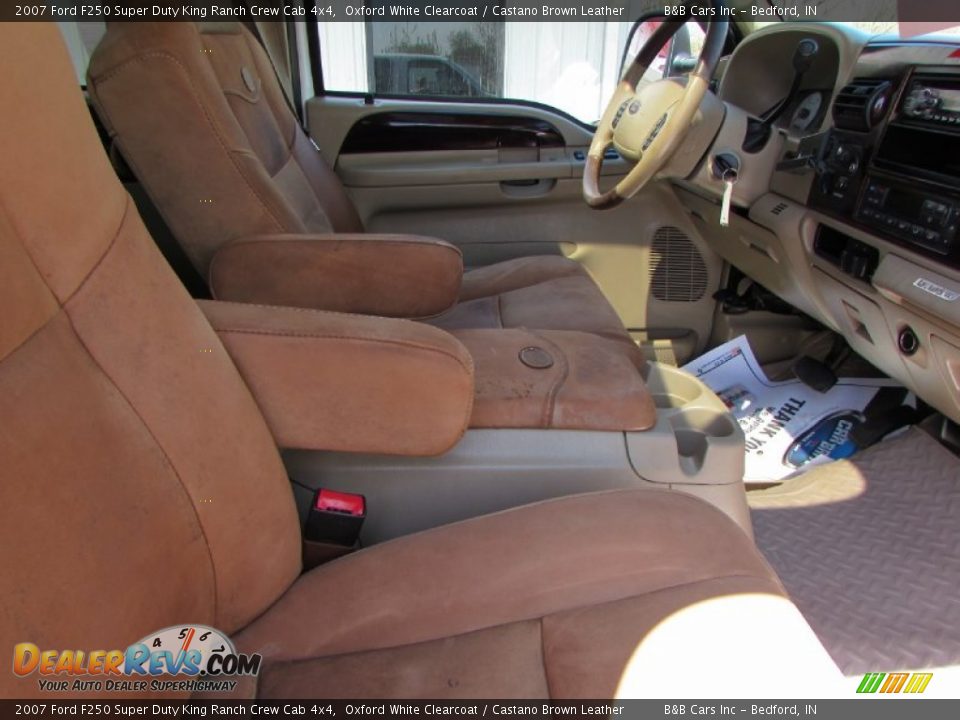 2007 Ford F250 Super Duty King Ranch Crew Cab 4x4 Oxford White Clearcoat / Castano Brown Leather Photo #29