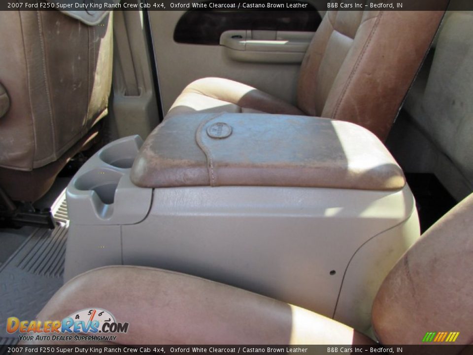 2007 Ford F250 Super Duty King Ranch Crew Cab 4x4 Oxford White Clearcoat / Castano Brown Leather Photo #34